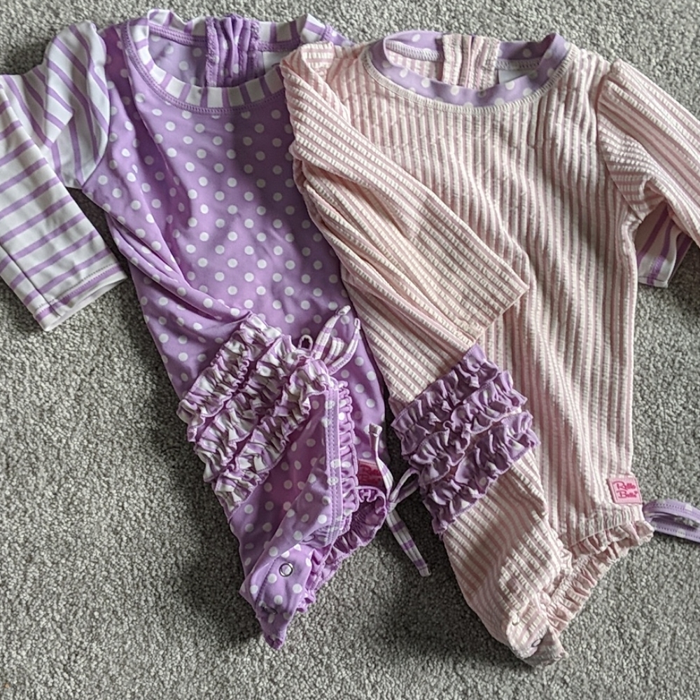 Ruffle Butts swim suit rash guards 12-18 mo